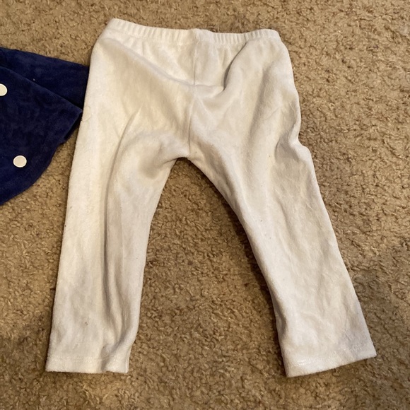18 month First Impressions Velour Feel Outfit Blue White polka dots bow - Picture 5 of 6